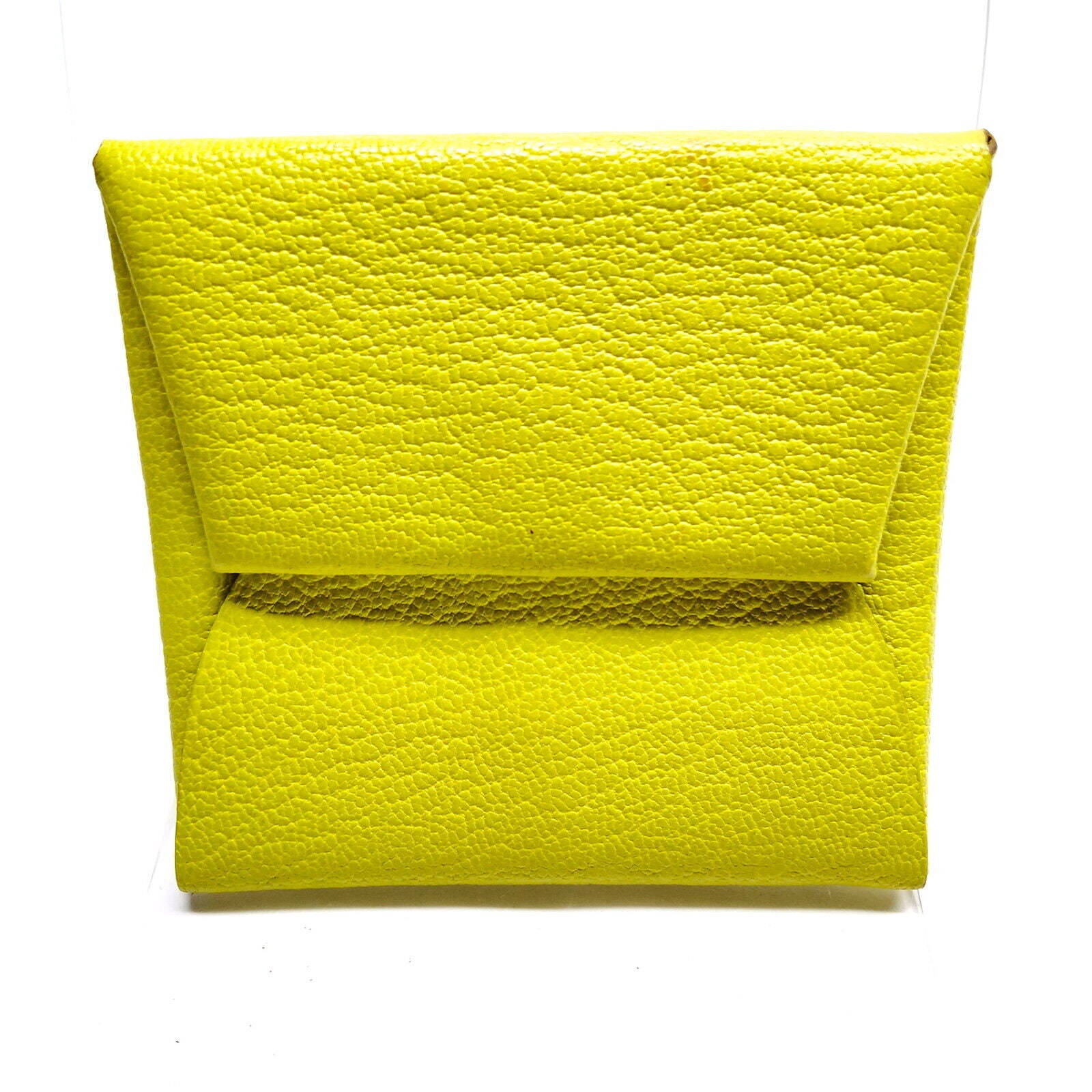 Hermès Bastia Coin Lemon Leather Pouch 3.14 X 3.14 