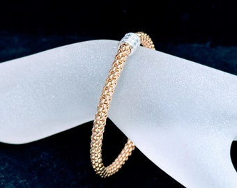 18Kt Yellow Gold Fope Love Nest Flexit Bracelet -Large