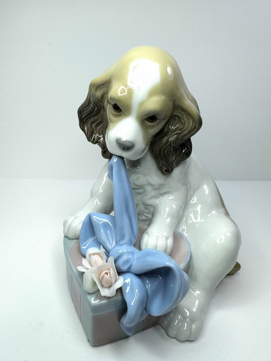 Lladro Collectible Figurine Can't Wait Puppy With Gift 5 Etsy