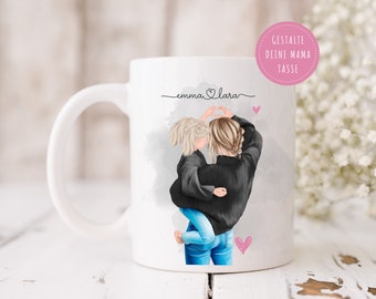 Ceramic mug | Mom and daughter | Customize your design | Mother's Day