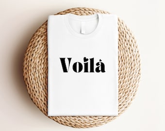 T-Shirt | Voilà | weiß mit schwarzer Beschriftung