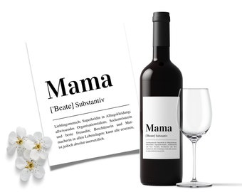 Wine bottle label | Mother's Day gift | personalized