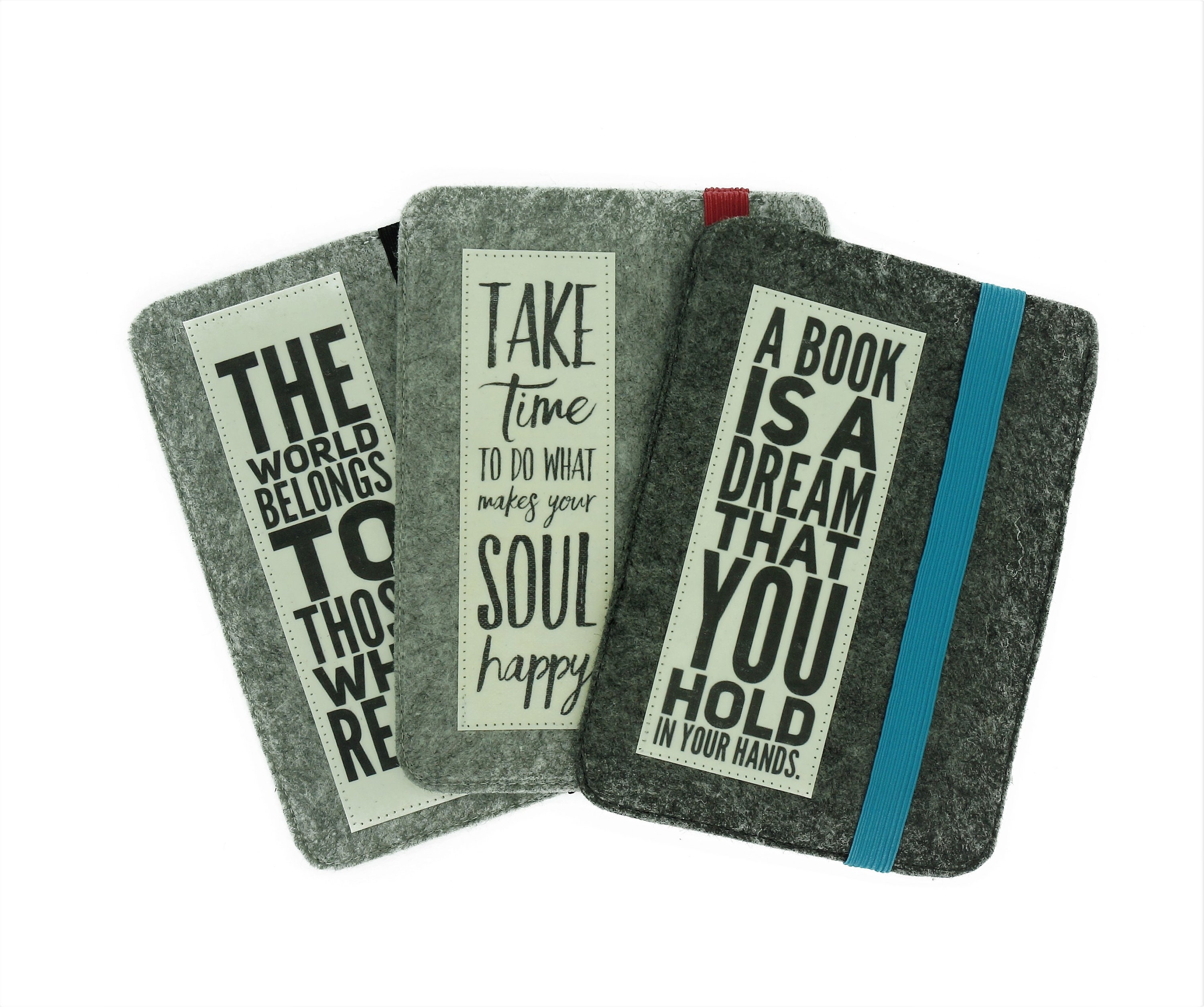 E Reader Case Kindle Felt Gray Slogan Case E Book