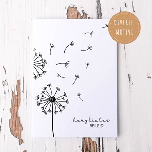 Trauerkarten Set 2 Stück | modern | Kondolenzkarten | neutral | Umschlag grau