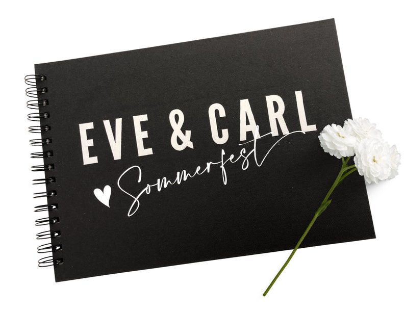 Gift wedding personalized scrapbook black guest book Photo album with the names of the bride and groom image 7