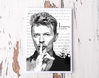Karte | David Bowie | Art Card | schwarz weiß | A6 | Kraftpapierumschlag