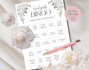 Wedding Bingo | Game for the wedding | Party game JGA | Wedding game Bingo | Download