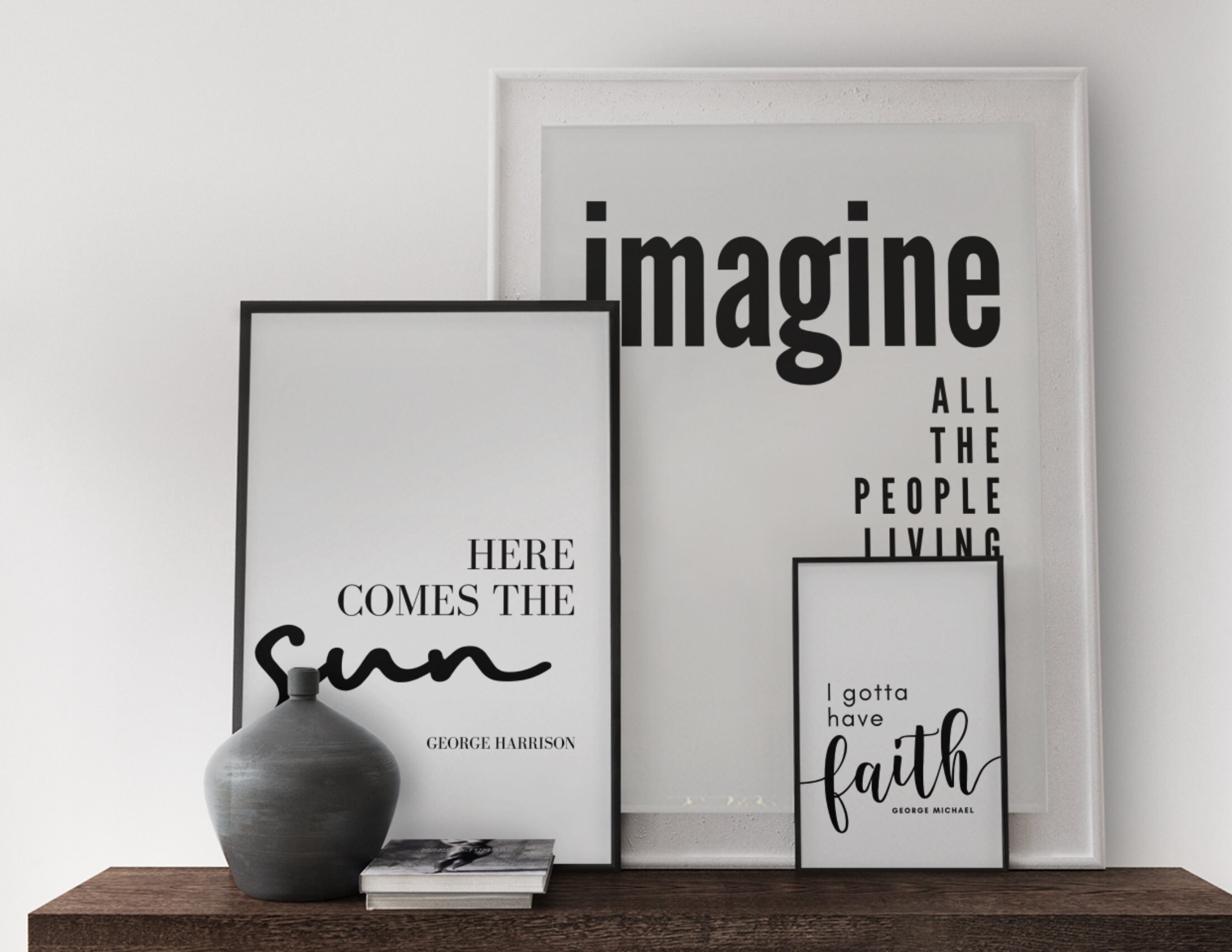 Songtext Design Poster Imagine John Lennon Digital Print | Etsy
