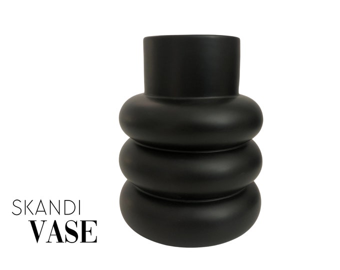Black Vase | Skandi Style | Bubble Vase Scandi Style | Nordic Design | Boho | Ceramic round