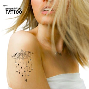Tattoo-Set | Falter Schmetterling Boho Symbole | 8 x temporäres Tattoo |