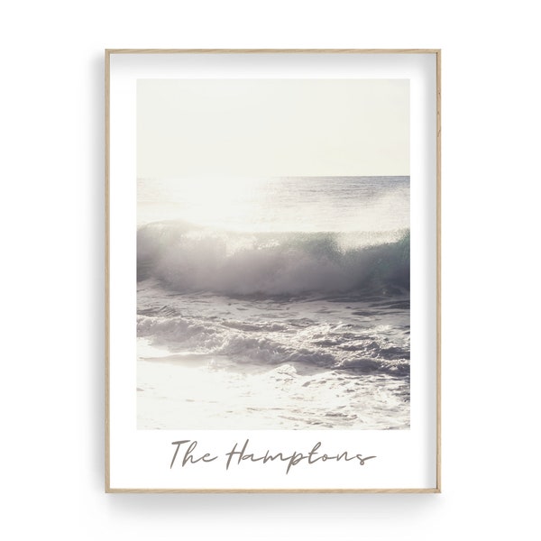 The Hamptons Poster | Welle | Strand | Meer | Beach Life | maritim | Bilder Serie | Wand Deko | Coastal Style | helles Bild beige Farben