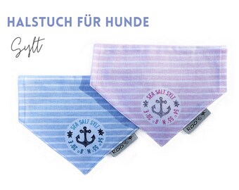 Maritime dog scarf "Sylt" | light blue or pink | Dogs Cotton Bandana | is attached to the collar