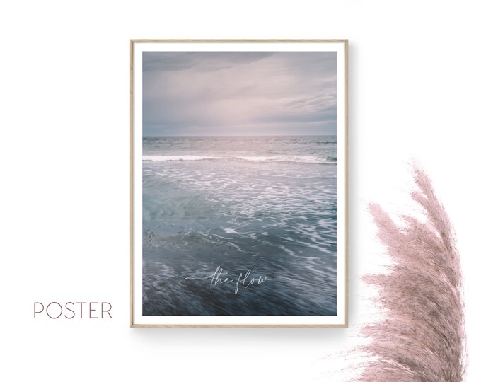 Sea Poster Series | The Flow | quiet motif | pink | Nature | Wall decoration | Beach | Sky | Evening