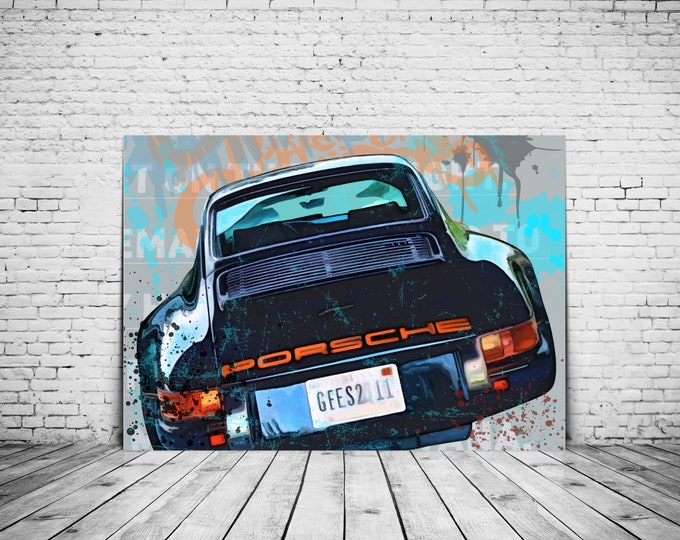 Porsche 911 Art Print | Digital Print | Car Art | Car Poster | Art printing | Sports car | Gift for men | Porsche Image | 911s