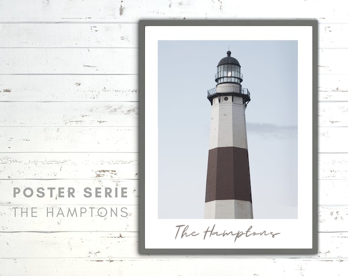 The Hamptons Poster | Lighthouse | Beach | Sea | Beach Life | maritime | Pictures Series | Wall decoration | Coastal Style | Montauk Long Island