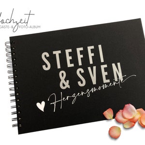 Gift wedding personalized scrapbook black guest book Photo album with the names of the bride and groom image 2