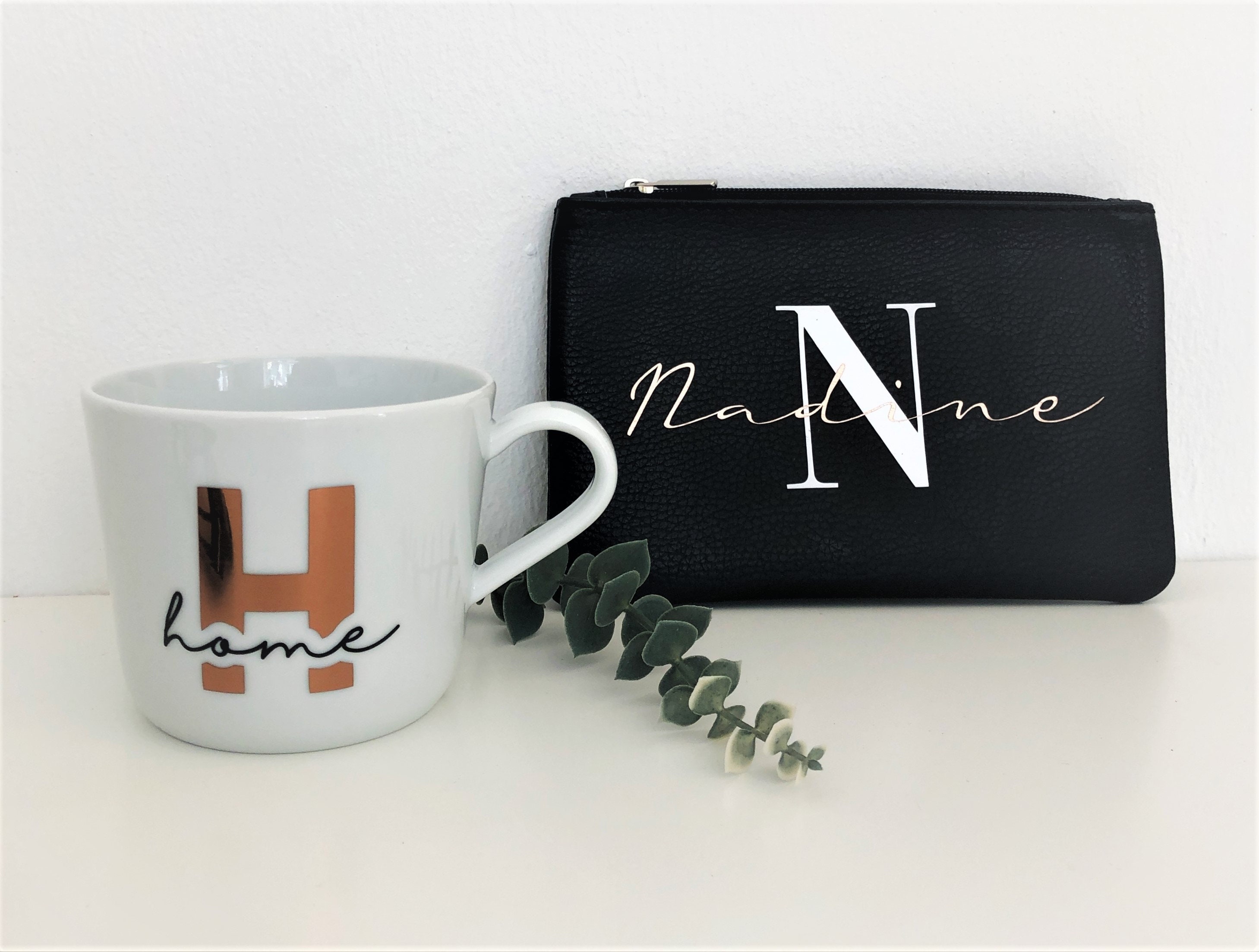 personalized leather cosmetic bag