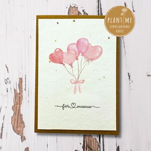 Karte Muttertag zum Einpflanzen | Für Mama | Wildblumen Samen | A6 | Kraftpapierumschlag