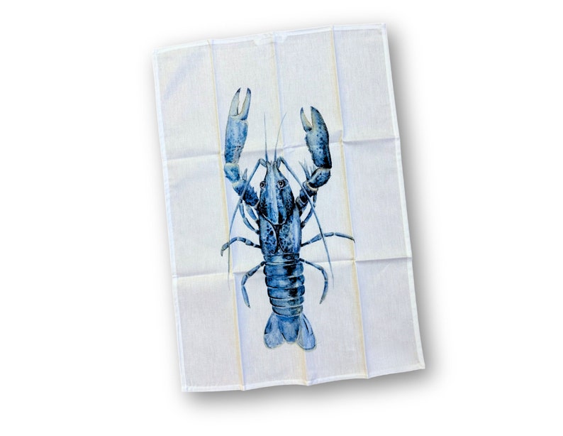 Geschirrtuch | Hummer blau | Lobster maritim | weiß blau