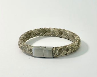 Beige braided leather bracelet for men | Men's bracelet | Father's Day gift