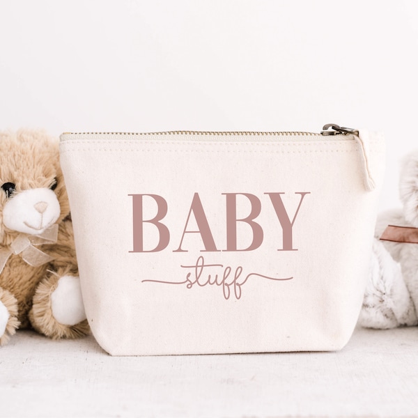 Baby Täschchen | Aufbewahrung Schnuller | kleine Tasche mit Schriftfarben roségold, gold, schwarz, silber | Geschenk werdende Mutter