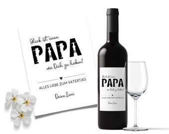 Weinflaschen Etikett | Geschenk Vatertag | Papa | personalisierbar