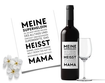 Weinflaschen Etikett | Geschenk Muttertag | auch personalisierbar