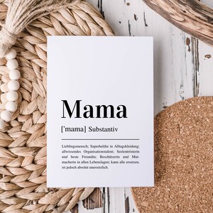 Karte Definition Mama | Personalisierbar | Muttertag | A6 | Kraftpapierumschlag