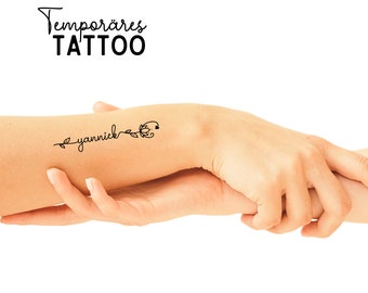 Customizable tattoo | JGA | temporary tattoo with name | Set of 3 | various designs | Lotus flower
