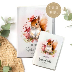 Personalisierte U-Heft und Impfpass Hülle | Schutzhülle | mit Namen | Geschenk Geburt Babyparty | diverse Motive | für Mädchen & Jungen