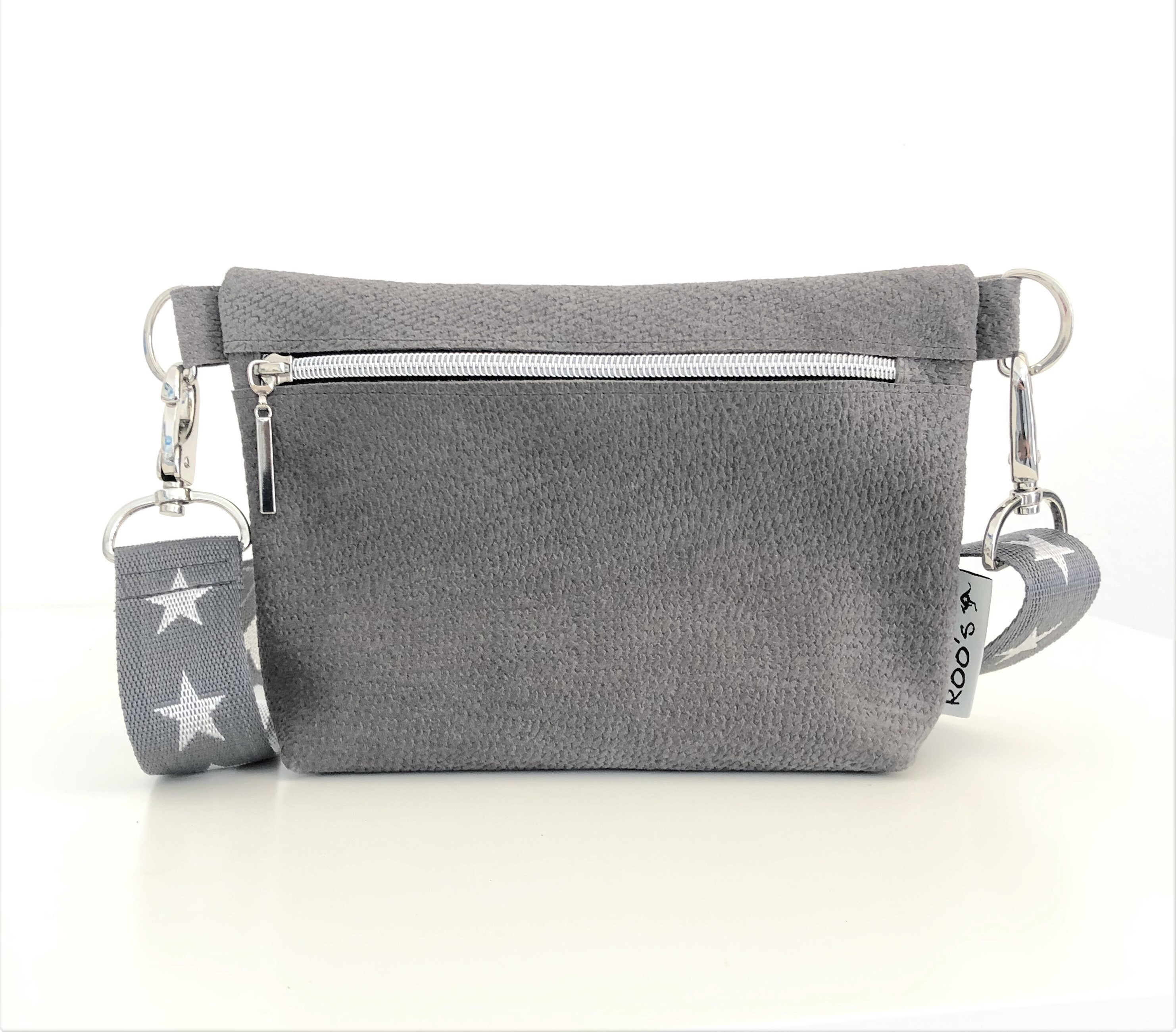 grey suede handbag