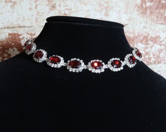 Red Chunky Bridal Choker Statement Necklace