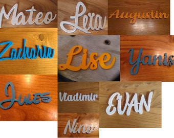 First name wooden letter door child's room, teen boy girl bedroom door decor wooden first name baby birth gift
