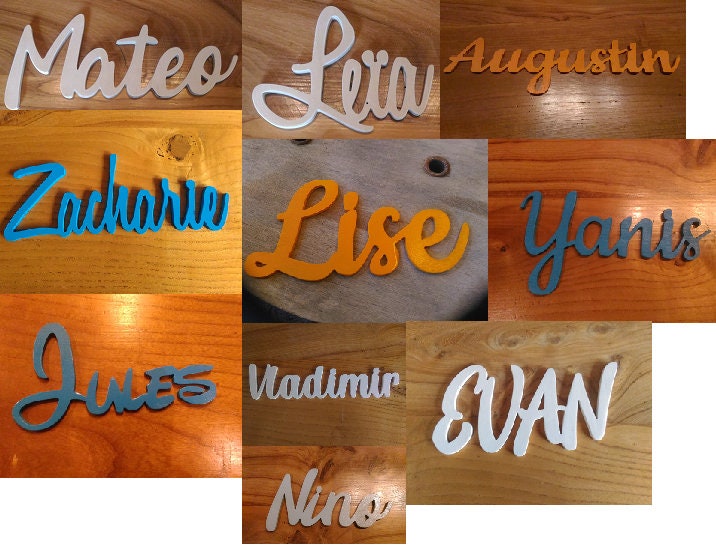 Prénom Lettre en Bois Porte Chambre Enfant, Teen Boy Girl Bedroom Door Decor Wooden First Name Baby 