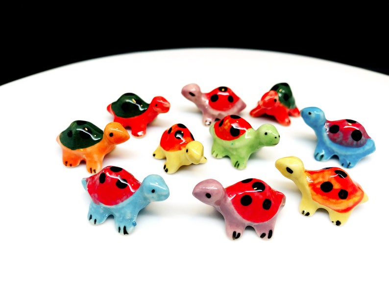 Miniature Ceramic Turtle Figurine Statue Decorative Collectibles
