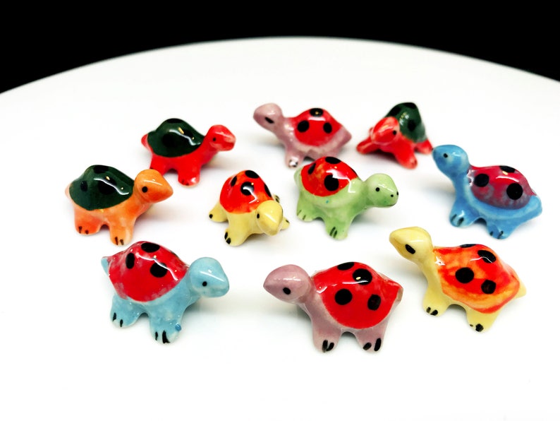 Miniature Ceramic Turtle Figurine Statue Decorative Collectibles