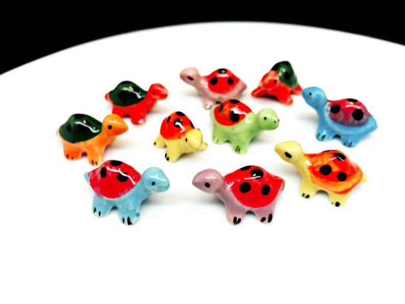 Miniature Ceramic Turtle Figurine Statue Decorative Collectibles