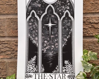 The Star, print of original tarot art illustration, A4