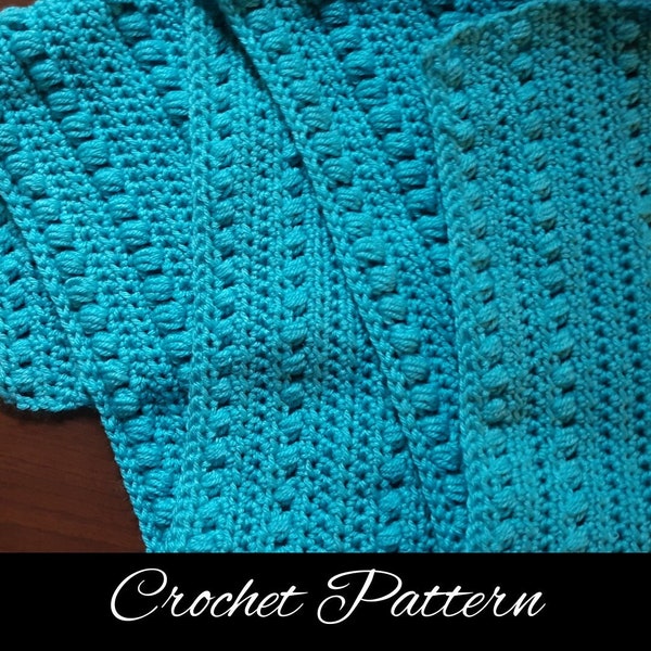 Pattern: Puff Stitch Crochet Scarf - PDF DOWNLOAD