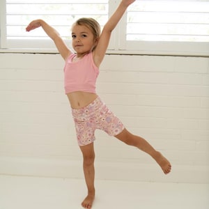 Sportkleding voor kinderen met bloemenprint | Maten 2-6 | Lexi June-gymnastiekset voor kinderen