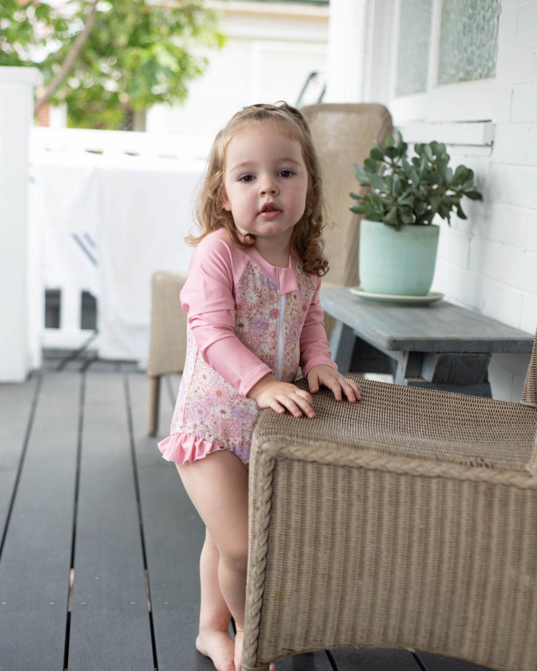 Blossom Kids Swimmers | Floral Long Sleeve Rashie | SPF30 | Sizes 0–6 | Lexi June Girls Swimwear