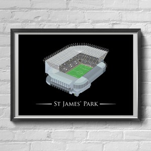 St James&#39; Park - Newcastle United - Illustrated Football Stadium Art Print Poster
