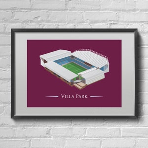 Villa Park - Aston Villa - Illustrated Football Stadium Art Print Poster
