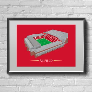Anfield - Liverpool FC - Illustrated Football Stadium Art Print Poster