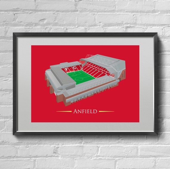 Illustrated Art Design This Is Anfield Poster Liverpool Stadium Poster Liverpool Fc Poster Handmade Products Kolenik Home Kitchen