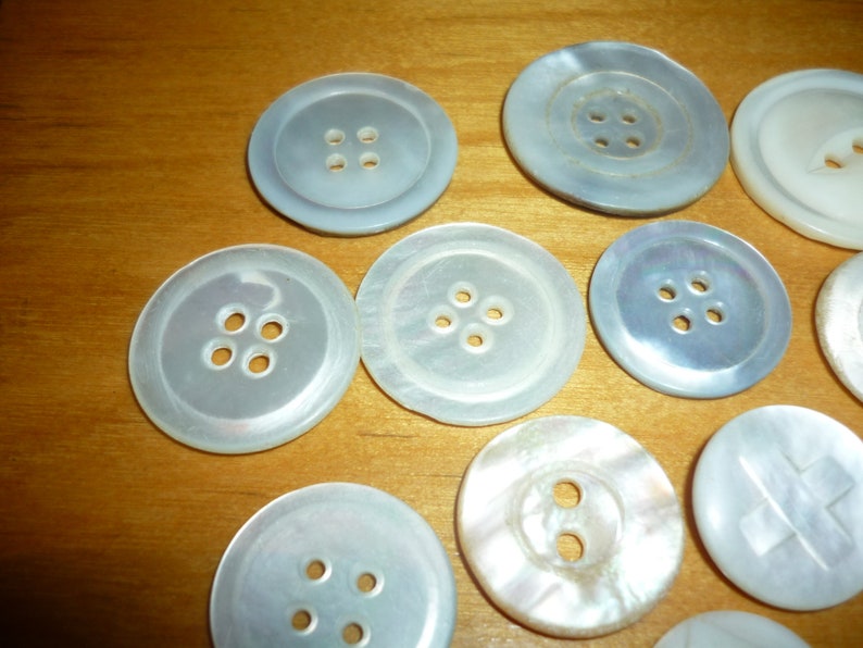 Lot 23 vintage Mother of Pearl buttons natural various shapes and sizes #2936