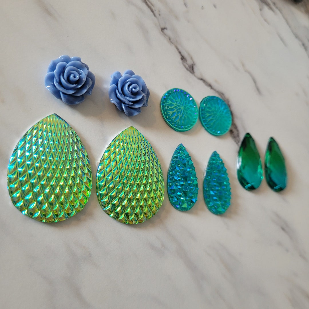 Gem Set, Beading Centers, Gems, Beading Supplies, Cabochons, Flat Back