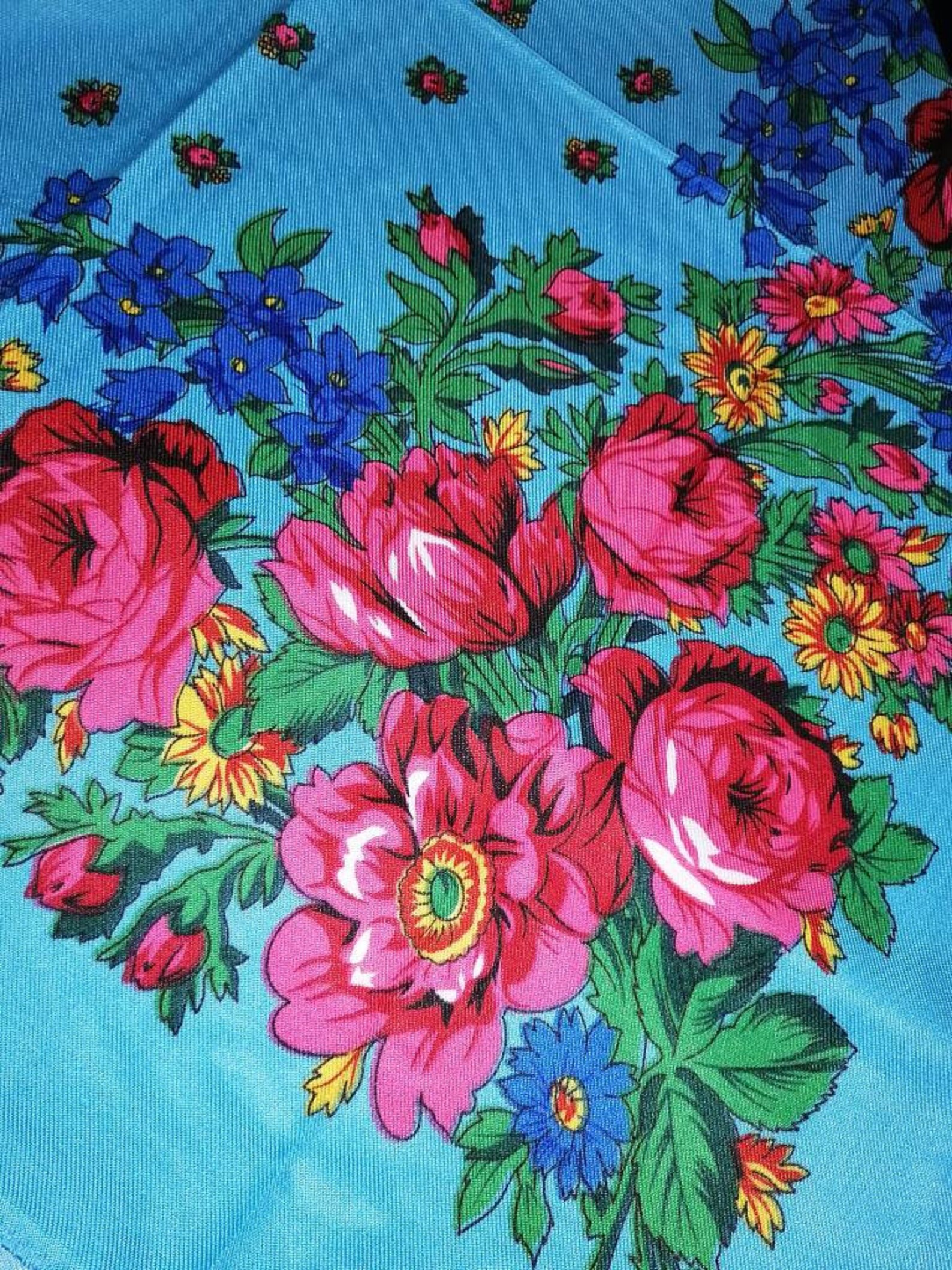 Kokum scarf granny kokum shawl floral print bright scarf Etsy