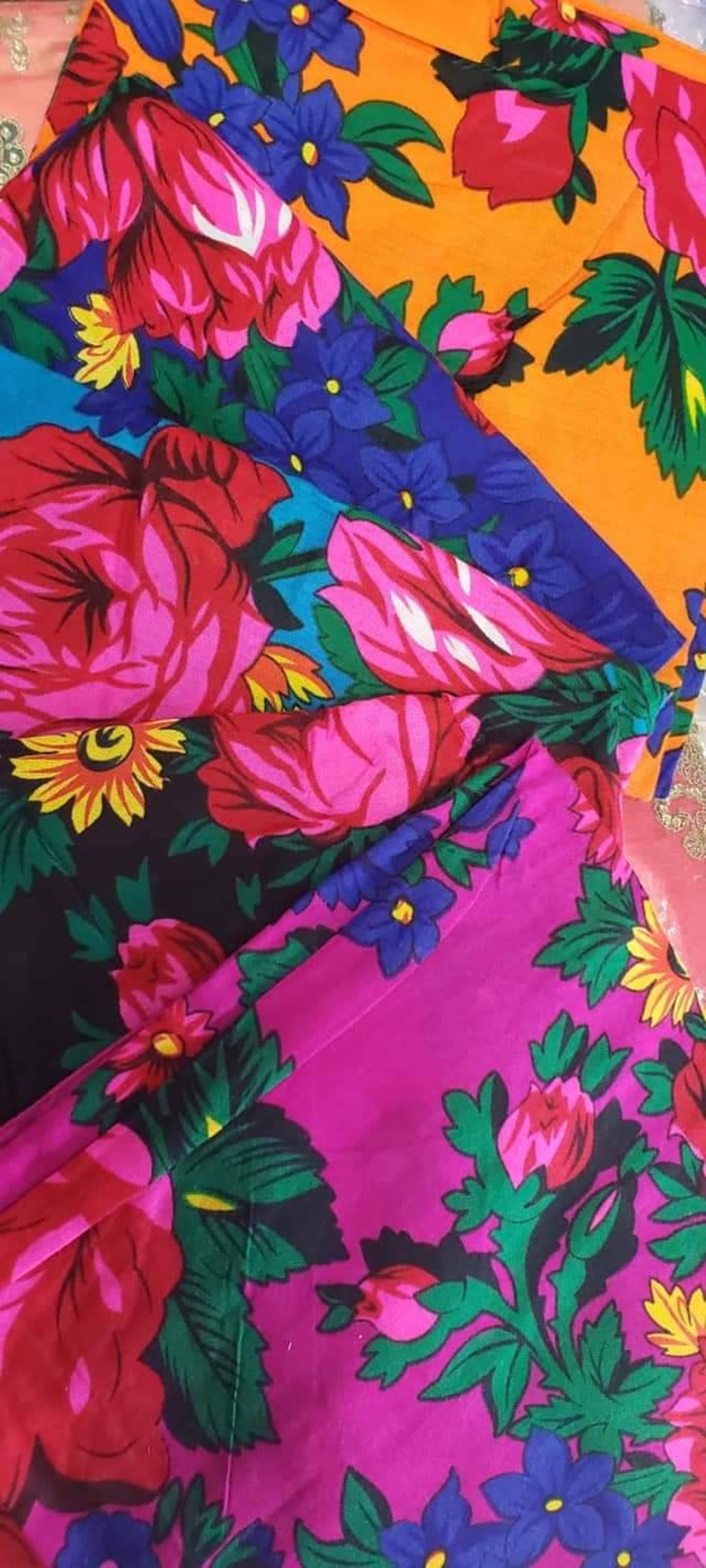 Kokum Scarf Floral Print Scarf Bright Scarf Traditional Etsy