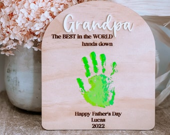 Handprint sign | Father's Day Gift | Hands Down sign | Personalised Father's Day Gift | Keepsake Gift | Grandparent Gift